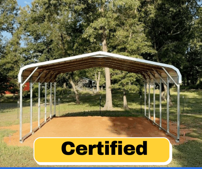 24x20 Double Car Metal Carport