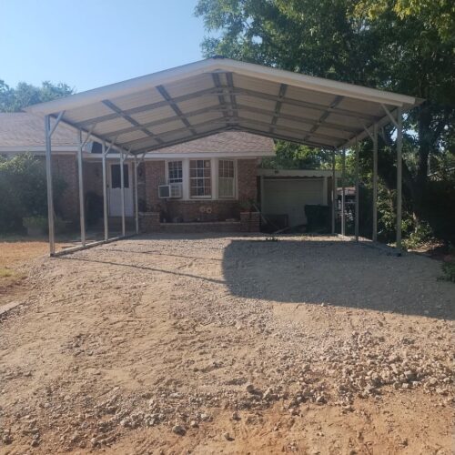 24x35x10 Metal Carport A Frame 3 Car
